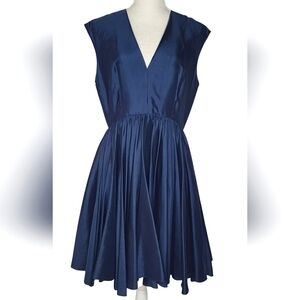 Anagram Silk Cocktail Dress Size 10 Fit and Flare Silhouette Blue
